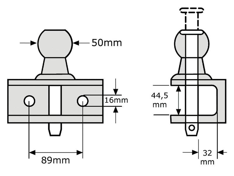 Puxo de reboque 50mm (laranja) (S.2061)