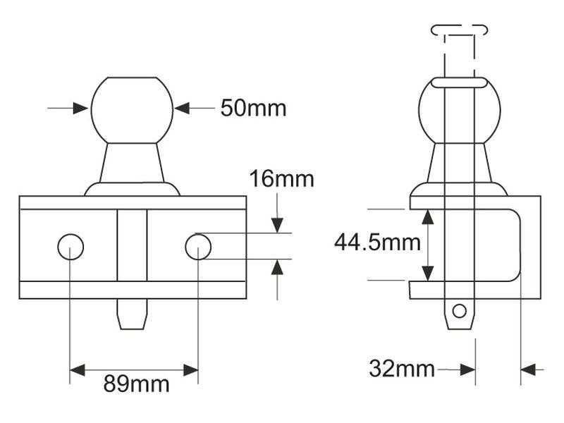 Puxo de reboque 50mm (laranja) (S.2061)