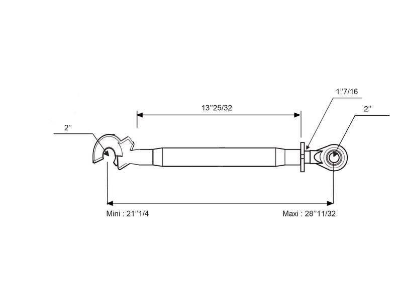 3º ponto (Cat.2/2 (Ø25/25mm)) Comprimento minimo 540mm (S.20722)