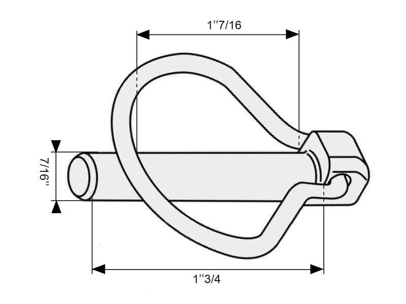 Cavilha de mola com corrente e gancho, Cavilha Ø11mm (S.20)