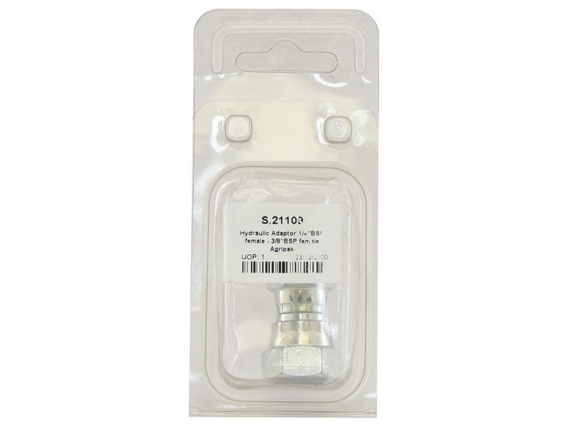 Agripak Adaptador hidráulico 1/4'' BSP Fêmea giratória x 3/8'' BSP Fêmea giratória (S.21109)