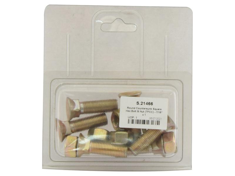 Parafuso c/porca - 7/16'' x 1-1/2'' Resistência à tração 10.9 (6 un. Agripak) (S.21466)