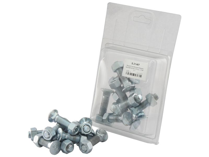 Parafuso c/porca - 7/16'' x 1-3/4'' Resistência à tração 8.8 (10 un. Agripak) (S.21467)