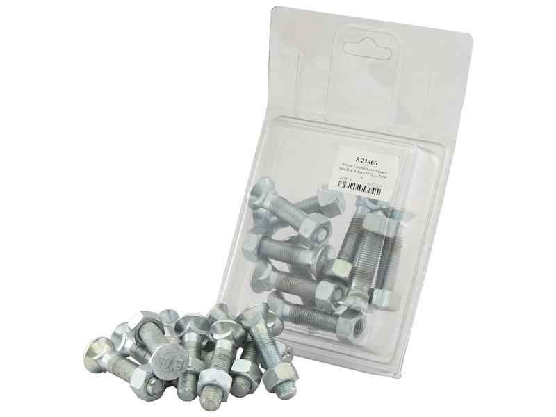 Parafuso c/porca - 7/16'' x 2'' Resistência à tração 8.8 (10 un. Agripak) (S.21468)