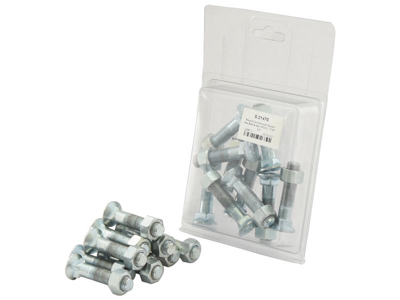 Parafuso c/porca - 7/16'' x 2-1/8'' Resistência à tração 8.8 (10 un. Agripak) (S.21470)