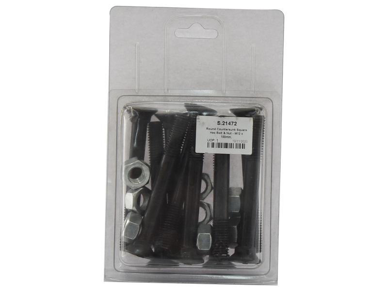 Parafuso c/porca - M12 x 100mm, Resistência à tração 8.8 (10 un. Agripak) (S.21472)