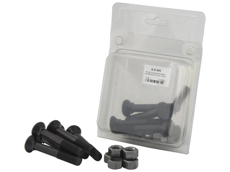 Parafuso c/porca - M12 x 80mm, Resistência à tração 12.9 (6 un. Agripak) (S.21483)