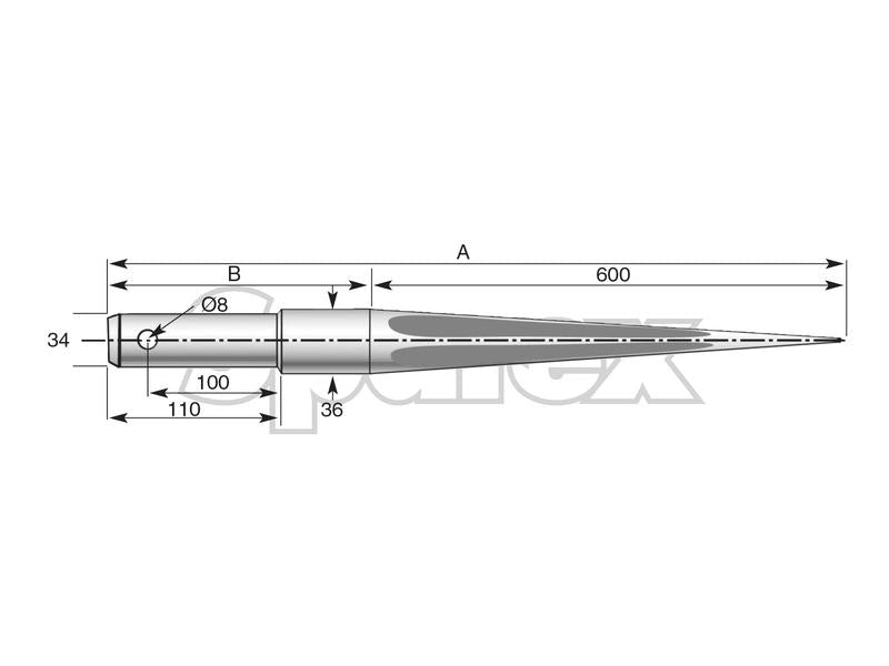 Bico - Direita 1100mm, (Estrela) (S.21521)
