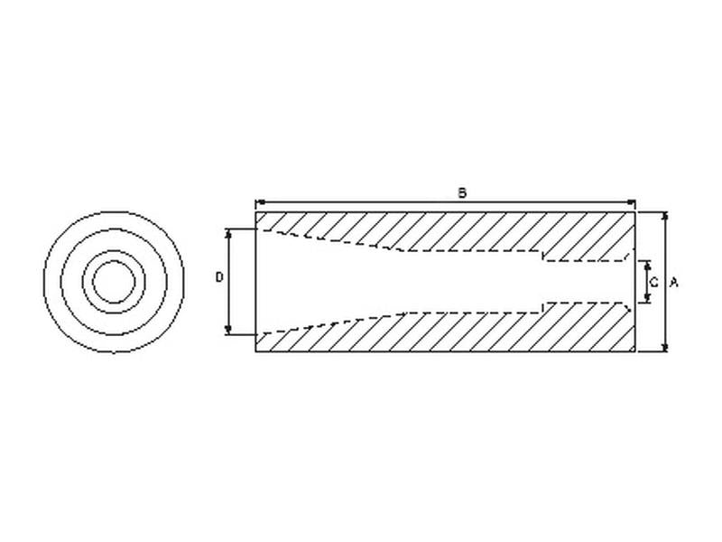 Casquilho bico do carregador frontal - Ø44 x 120mm (Cone 1) (S.21527)