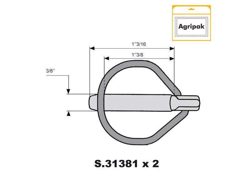 Agripak 2 un. Cavilha, 9.5mm x 46mm (S.22537)