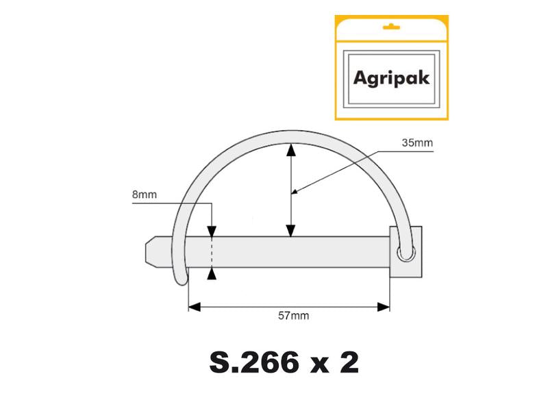 Agripak 2 un. Cavilha 8mm x 57mm (S.2266)