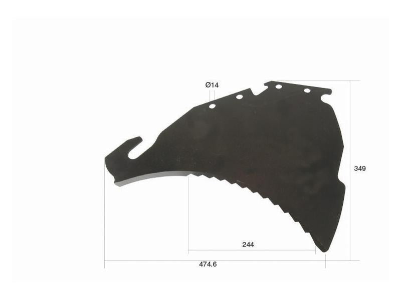 Lâmina de vagão alimentador 475mm x 350mm x 5mm para Strautmann Aplicavel em: 41018501 (S.22877)