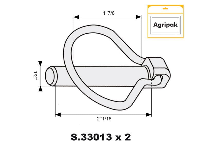 Agripak 2 un. Cavilha mola tipo Pêra 12mm x 52mm (S.23013)