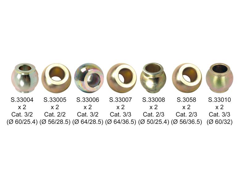 Rotulas (Cat. Lower Link Ball 2/2, 2/3, 3/3, Top Link Ball 2/2, 2/3, 3/2, 3/3) (14 un. Expositor) (S.23388)