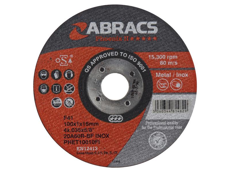 Disco de corte - Metal INOX Ø100 x 1.6 x 16mm 20A46RBF (S.24899)