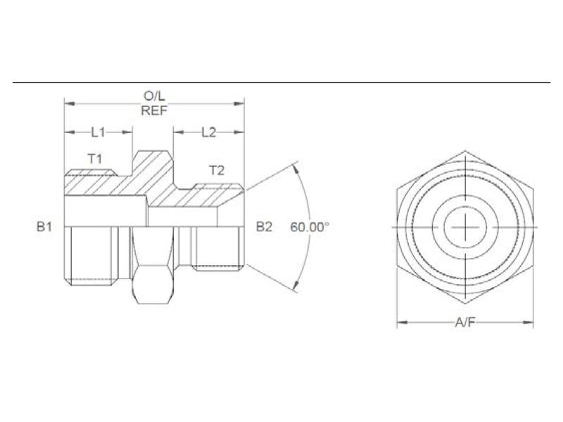 Adaptador hidráulico 1/2'' SAE Macho x 3/8'' BSP Macho (S.2510)