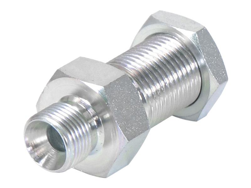 Adaptador hidráulico 3/8'' BSP Macho x 1/2'' BSP Macho Anteparo com porca de bloqueio (S.2528)