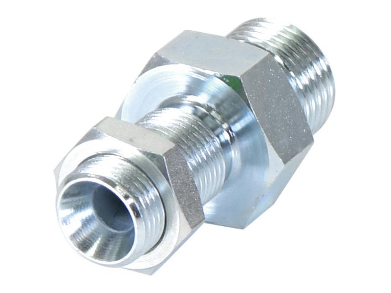 Adaptador hidráulico 1/2'' BSP Macho x 3/8'' BSP Macho Anteparo com porca de bloqueio (S.2529)