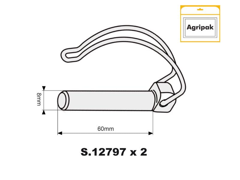 Agripak 2 un. Cavilha 8mm x 60mm (S.25797)