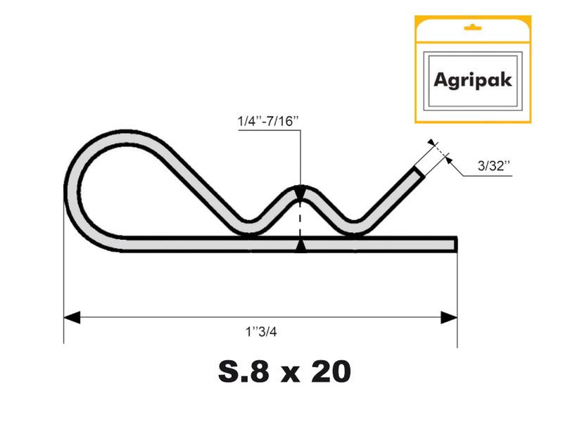 Agripak 20 un. cavilhas tipo R, 2 x 44mm (S.25808)