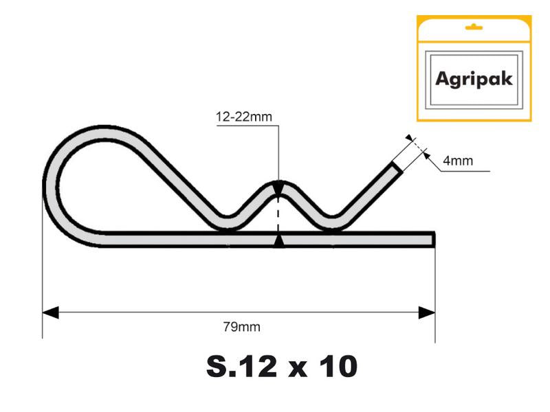 Agripak 10 un. cavilhas tipo R, 4 x 79mm (S.25812)