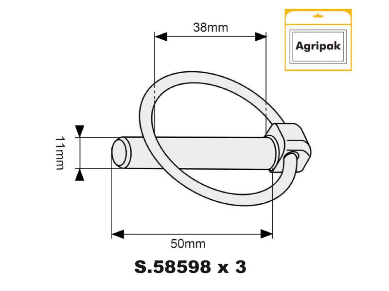 Cavilha de mola Ø11mm x 50mm (S.25864)