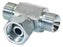 Peça hidráulica em T 3/8'' BSP Macho x 3/8'' BSP Macho x 3/8'' BSP Fêmea giratória (S.26519)
