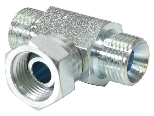Peça hidráulica em T 1/2'' BSP Macho x 1/2'' BSP Macho x 1/2'' BSP Fêmea giratória (S.26520)