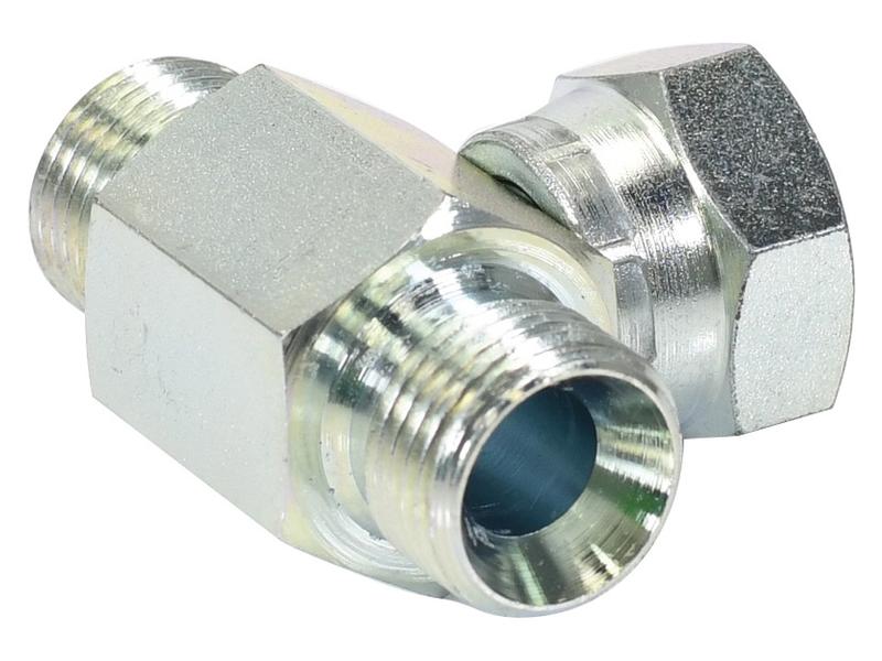 Peça hidráulica em T 1/2'' BSP Macho x 1/2'' BSP Macho x 1/2'' BSP Fêmea giratória (S.26520)