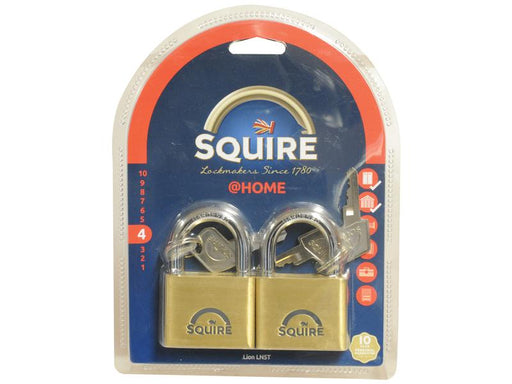 Squire Solid Brass Lion Range Padlock - Brass, Largura da estrutura em: 51mm (Classificação de segurança: 4) (S.26763)