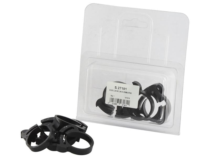 Agripak 5 un. Abraçadeira de nylon, Diâmetro minimo23mm, Diâmetro máximo26mm (S.27181)
