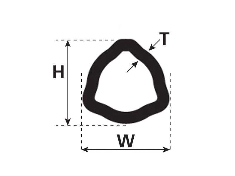 Tubo cardan - Triangular Perfil de tubo , Comprimento: 1M (12522) (S.27547)