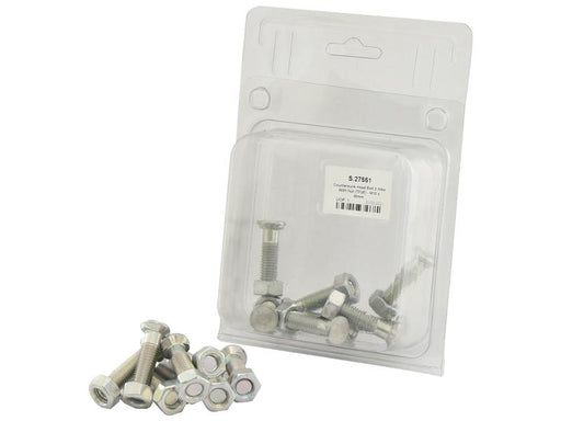 Parafuso c/porca - M10 x 40mm, Resistência à tração 8.8 (8 un. Agripak) (S.27551)