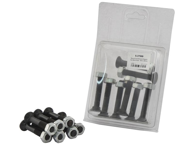 Parafuso c/porca - M10 x 60mm, Resistência à tração 8.8 (8 un. Agripak) (S.27569)