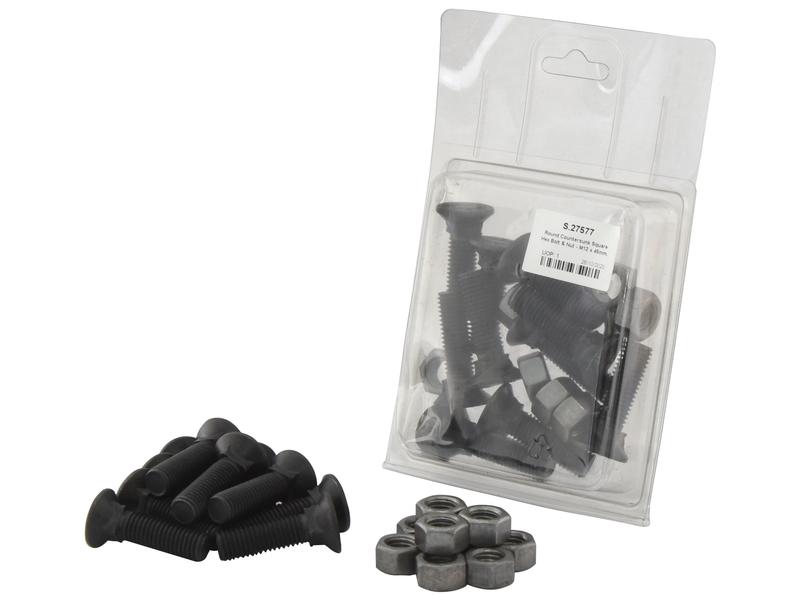 Parafuso c/porca - M12 x 40mm, Resistência à tração 8.8 (10 un. Agripak) (S.27577)