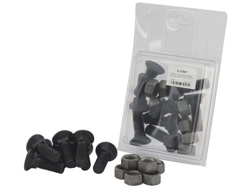 Parafuso c/porca - M14 x 45mm, Resistência à tração 8.8 (8 un. Agripak) (S.27587)