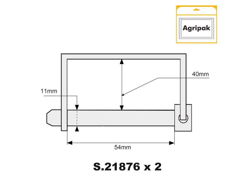 Agripak 2 un. Cavilha 11mm x 54mm (S.27617)