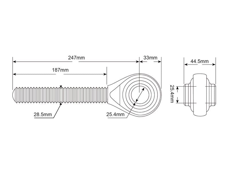 Olhal 3º ponto - 1-1/8 UNC - Cat.2 (Ø25mm) (S.293)