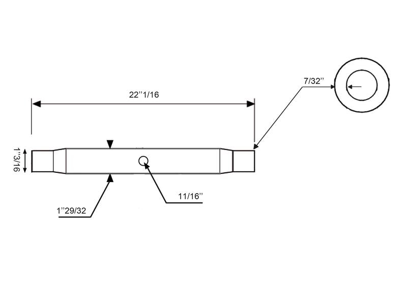 Tubo de 3º ponto - M30 x 3.00 Métrico - 560mm (S.29424)