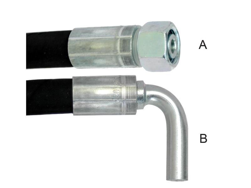 Tubo Hidráulico 3/8'' with M18 x 1.5 Fêmea x M12 Standpipe 90° x Comp 600mm (S.30606)