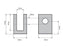 Suporte (soldar) 20mm, height 60mm, width 40mm and outer fork, fork, inside 20mm, measure center hole to the bottom edge 40mm (S.31225)