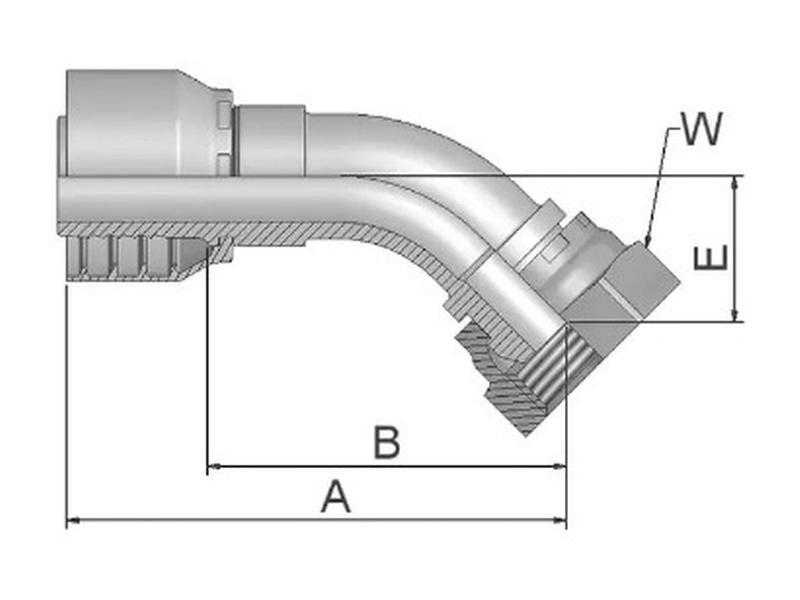 Parker BSP 60° Racord 1/4'' x 3/8'' - 19TPI Fêmea 135° (S.3140604)