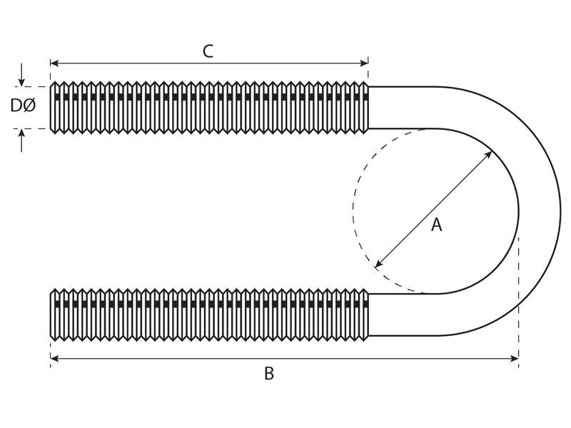 Abraçadeira U- M8x42mm Comp: 70mm (S.3142)