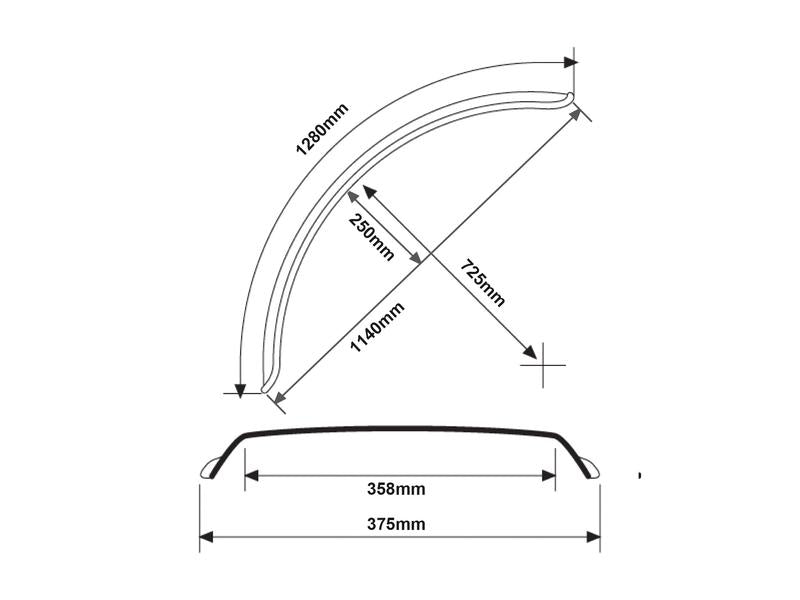 Guarda lamas, Comp: 1300mm, Larg: 375mm. (S.31517)
