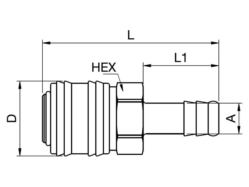Coupler Hose Barb - 9mm (S.31802)