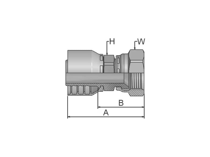 Parker JIC 37° Racord 1/2'' x 7/8'' - 14TPI Fêmea Direito (S.3221408)