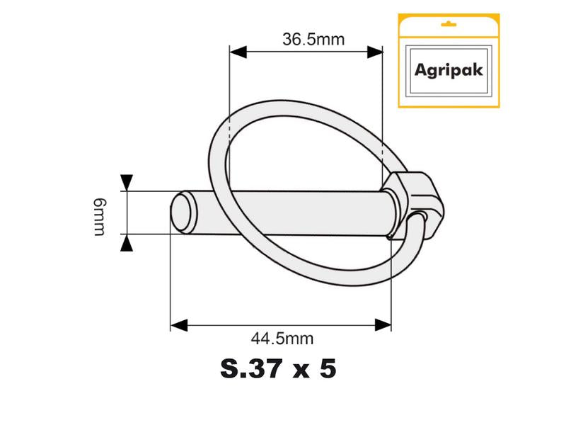 Agripak 5 un. Cavilha de mola 6mm x 44.5mm (S.3247)