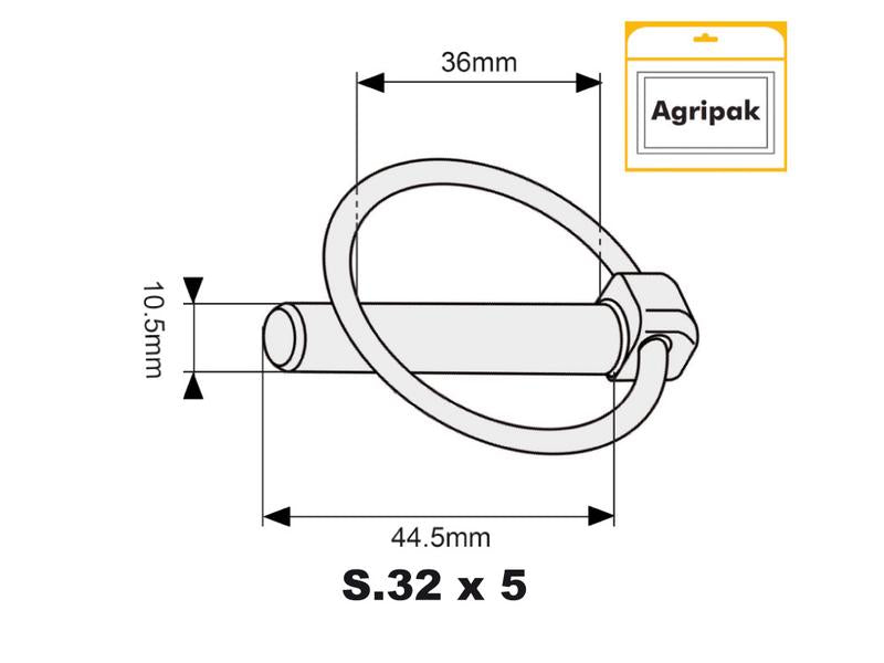 Agripak 5 un. Cavilha de mola 10.5mm x 44.5mm (S.3253)