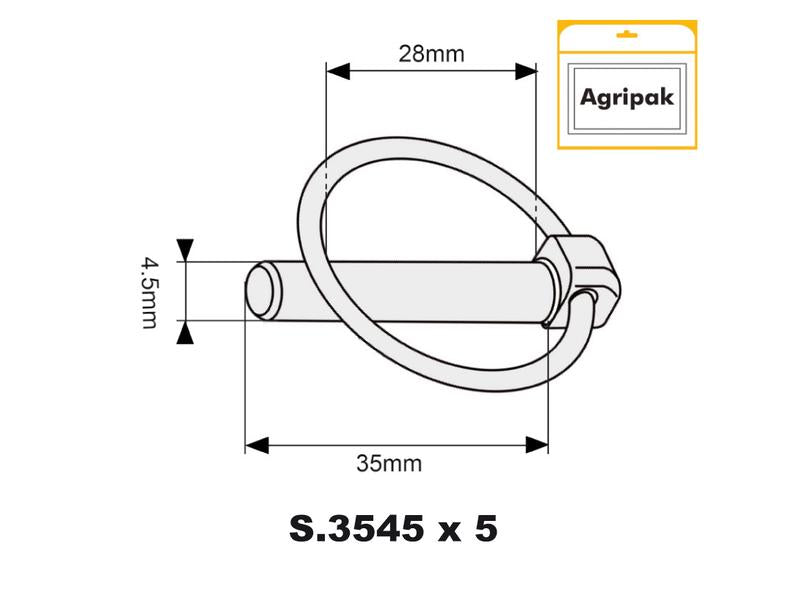 Agripak 5 un. Cavilha de mola 4.5mm x 35mm (S.3288)