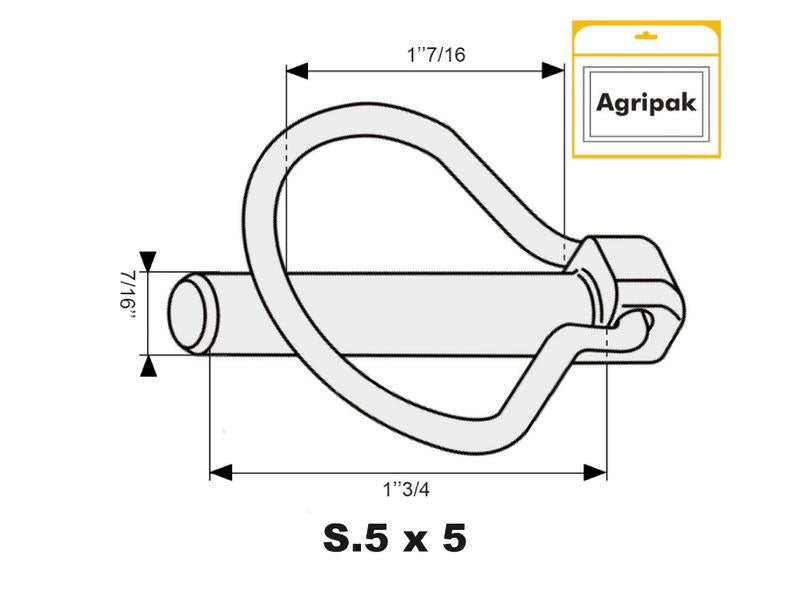 Agripak 5 un. Cavilha mola tipo Pêra 10.5mm x 44.5mm (S.3323)
